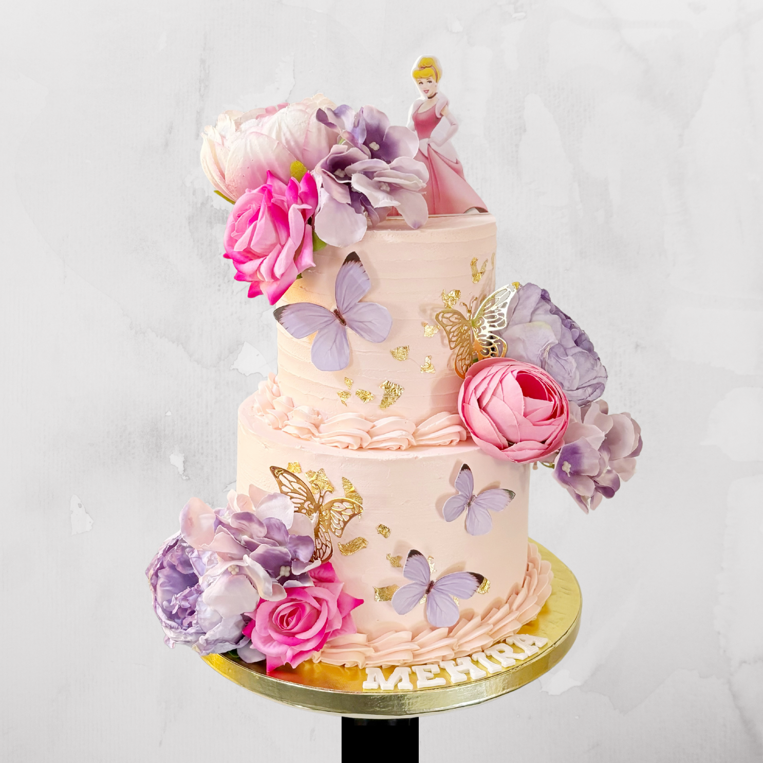Fairy Theme Butterfly Cake with Florals